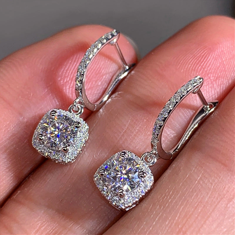 Wholesale Zirconia Micropaved Copper Earrings