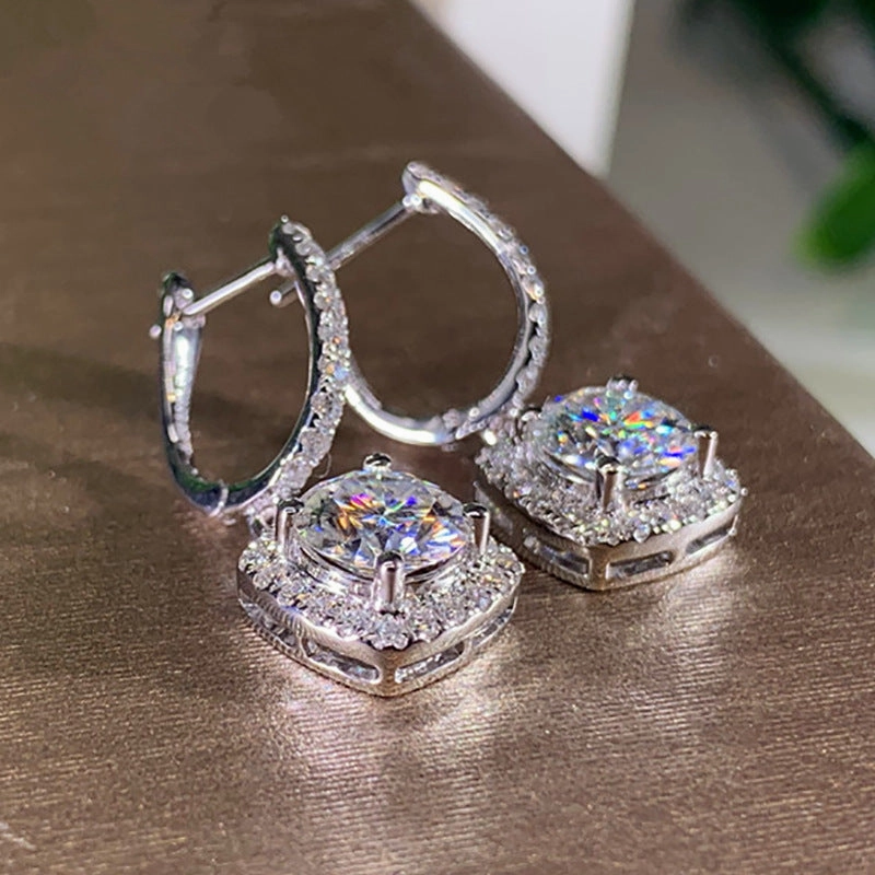 Wholesale Zirconia Micropaved Copper Earrings