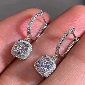 Wholesale Zirconia Micropaved Copper Earrings