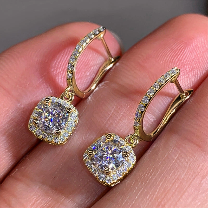 Wholesale Zirconia Micropaved Copper Earrings