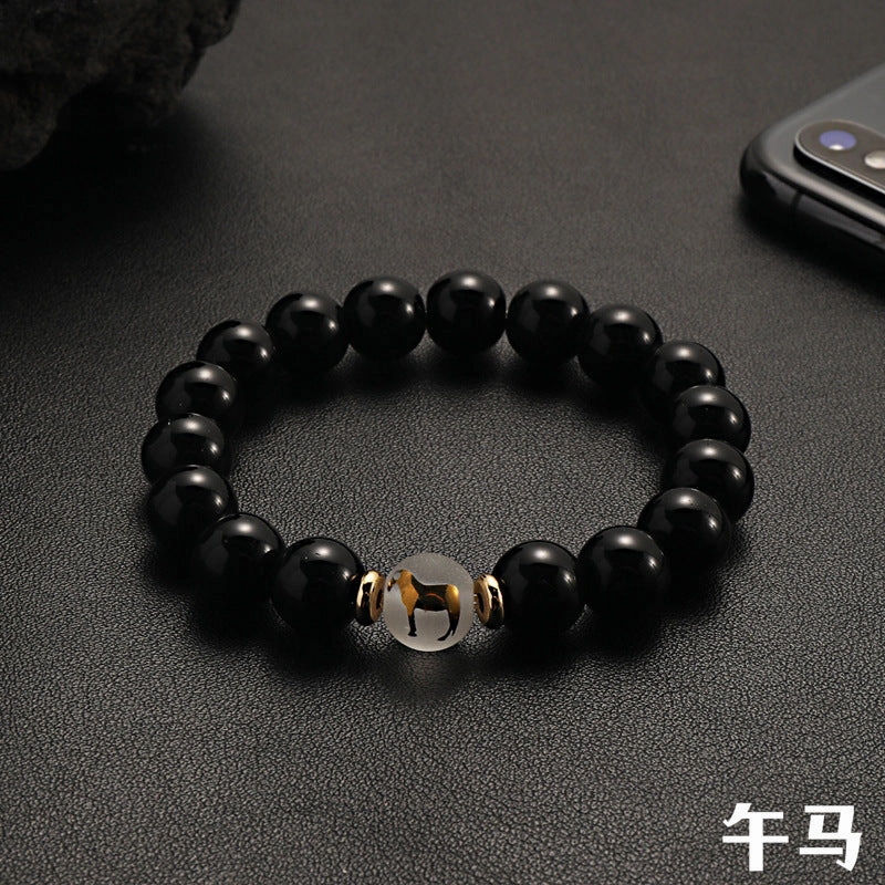 Wholesale Zodiac Black Beaded Bracelet