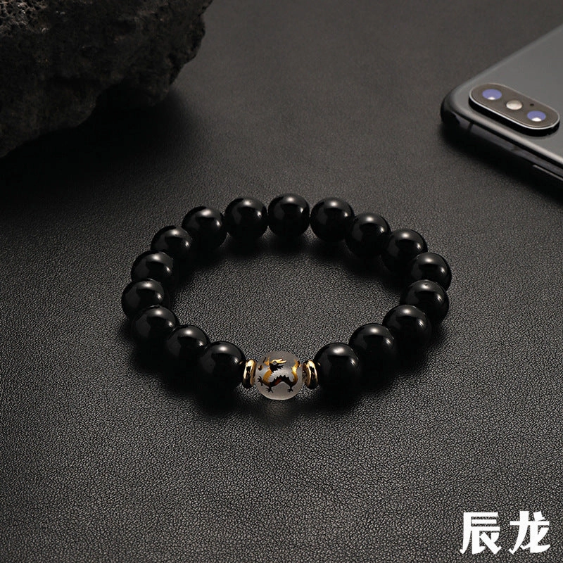 Wholesale Zodiac Black Beaded Bracelet