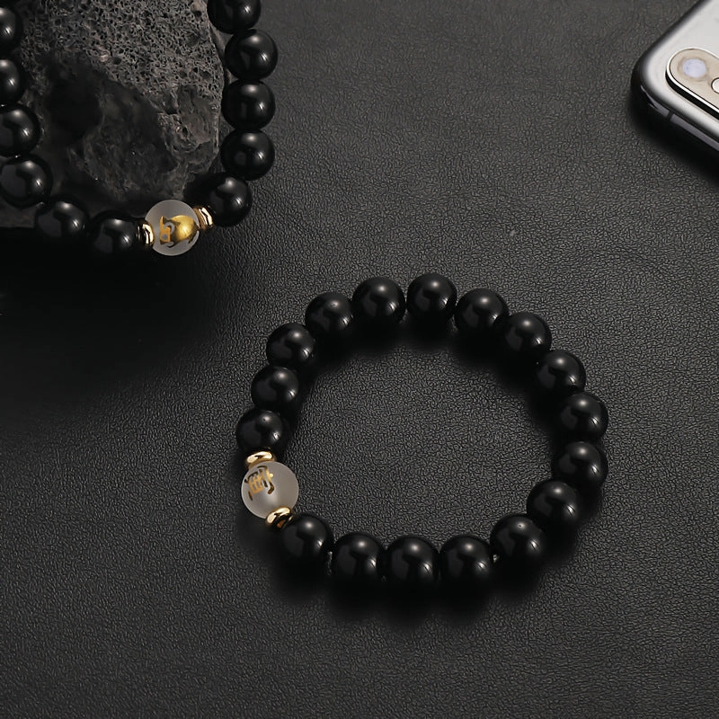 Wholesale Zodiac Black Beaded Bracelet