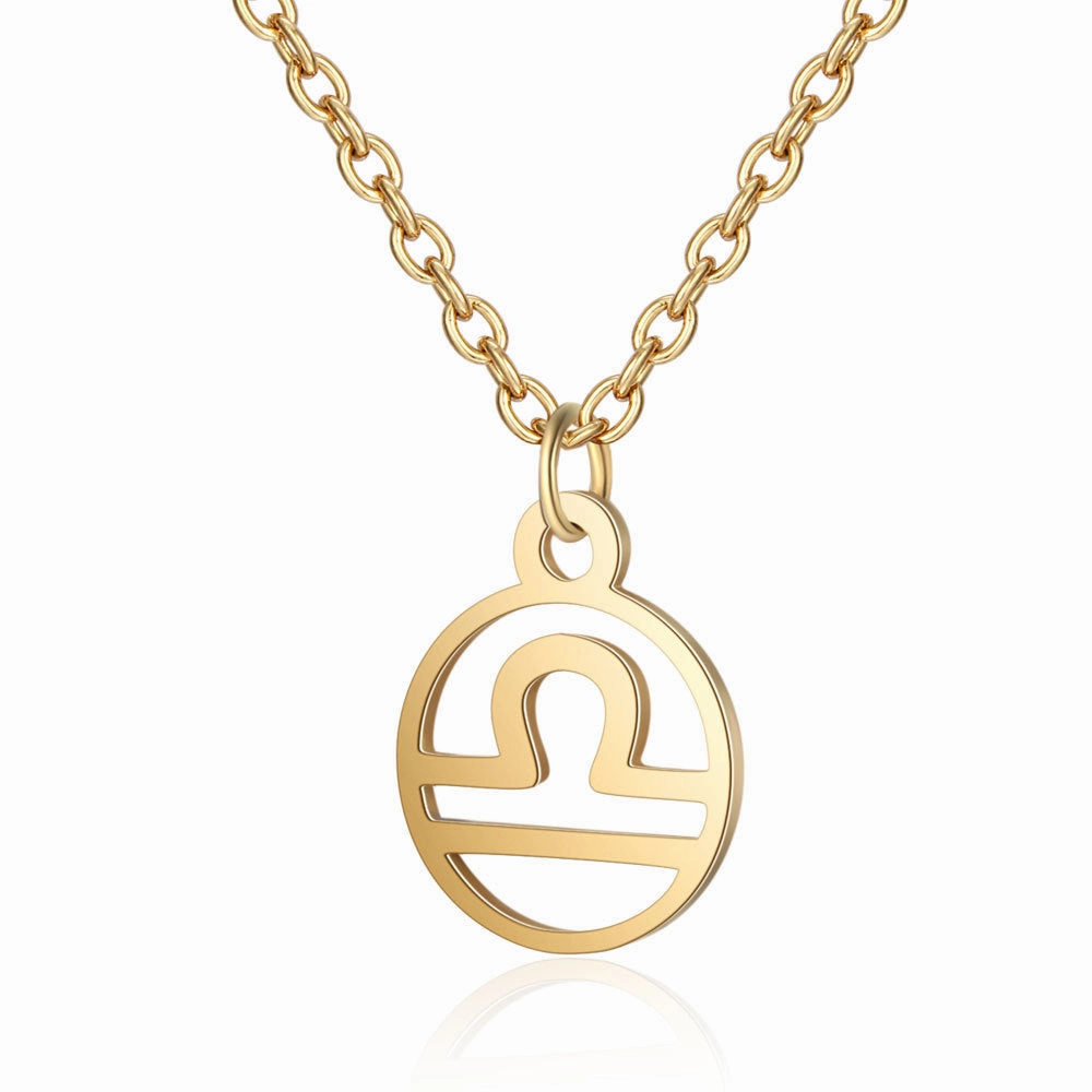 Wholesale Zodiac Pendant Titanium Steel Necklace