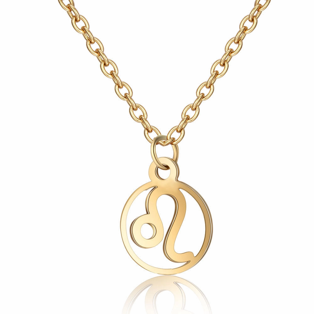 Wholesale Zodiac Pendant Titanium Steel Necklace