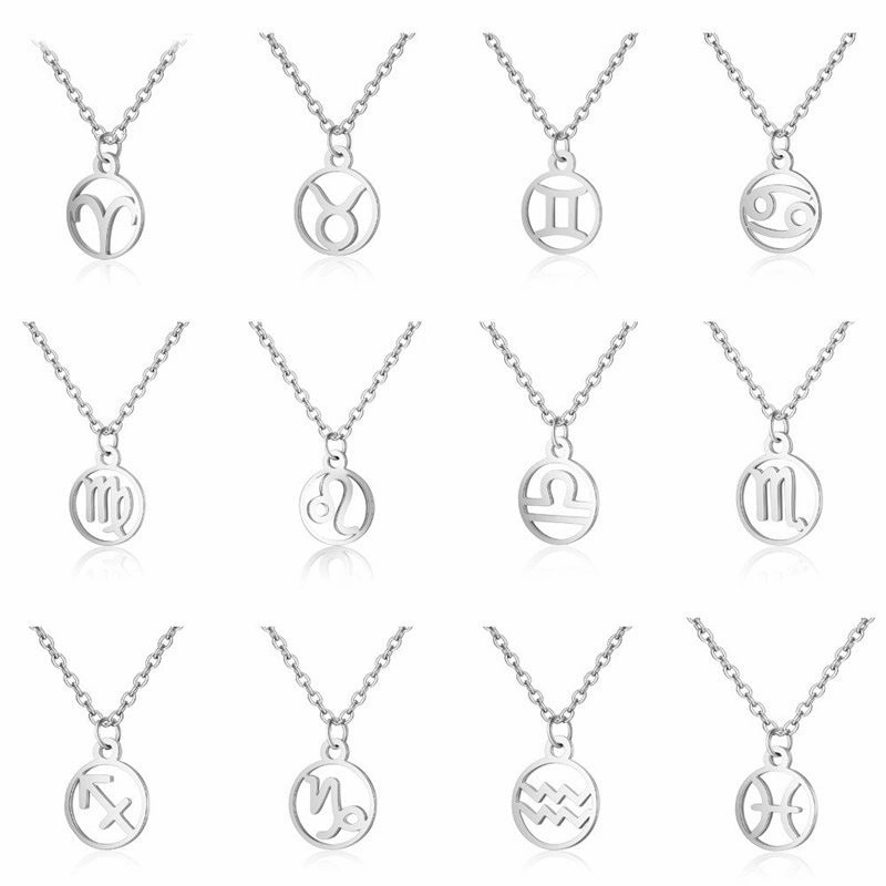 Wholesale Zodiac Pendant Titanium Steel Necklace