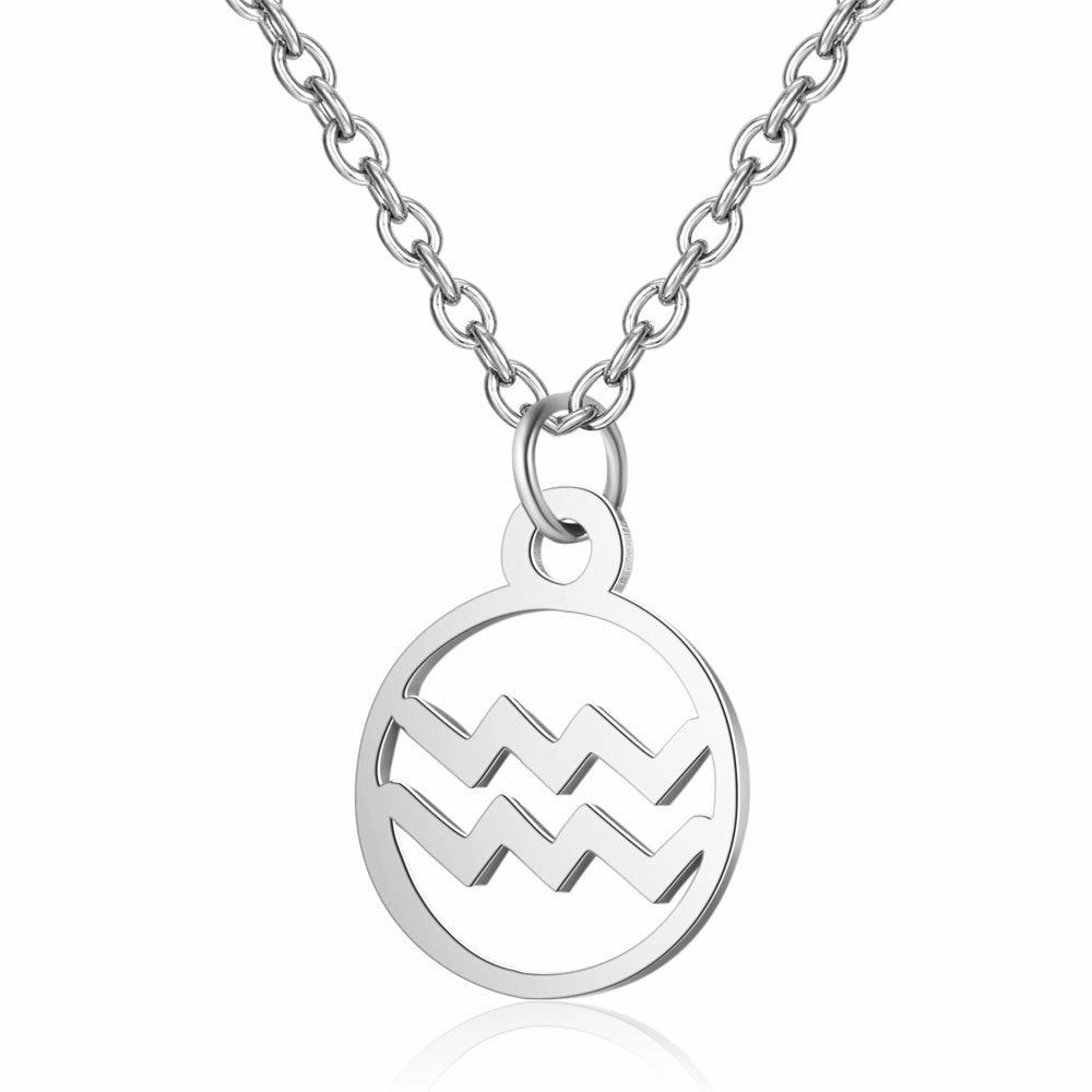 Wholesale Zodiac Pendant Titanium Steel Necklace