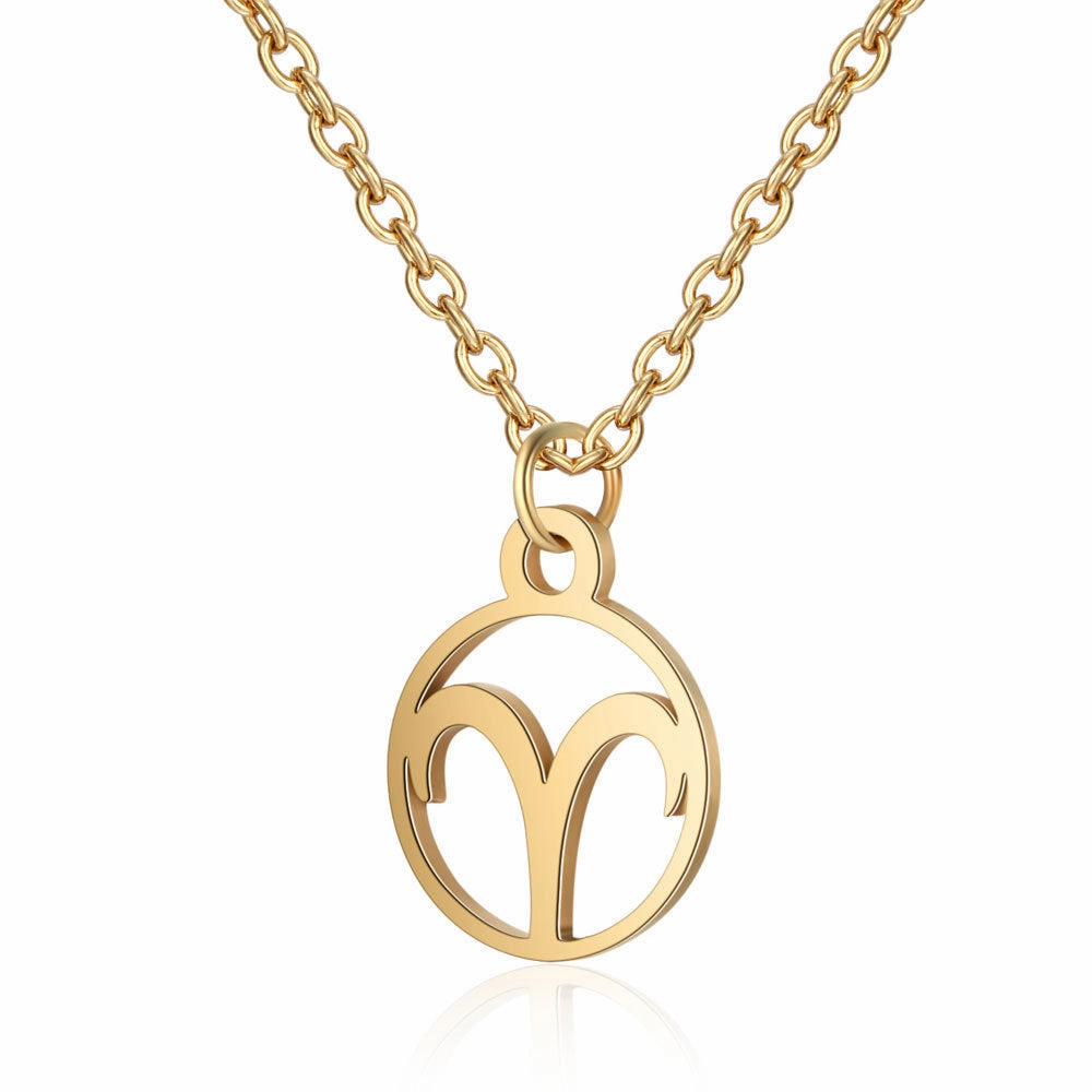 Wholesale Zodiac Pendant Titanium Steel Necklace