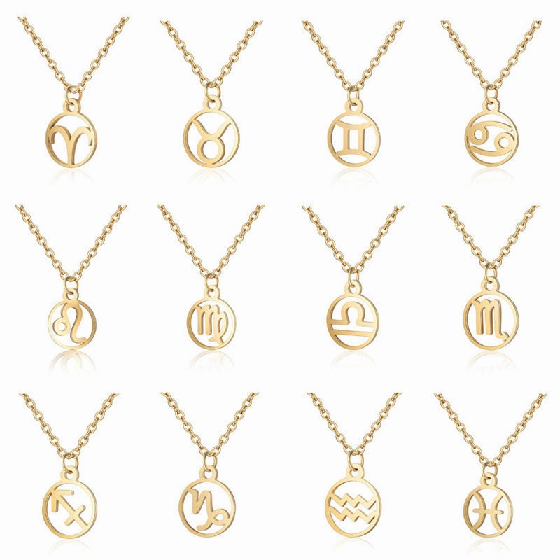 Wholesale Zodiac Pendant Titanium Steel Necklace